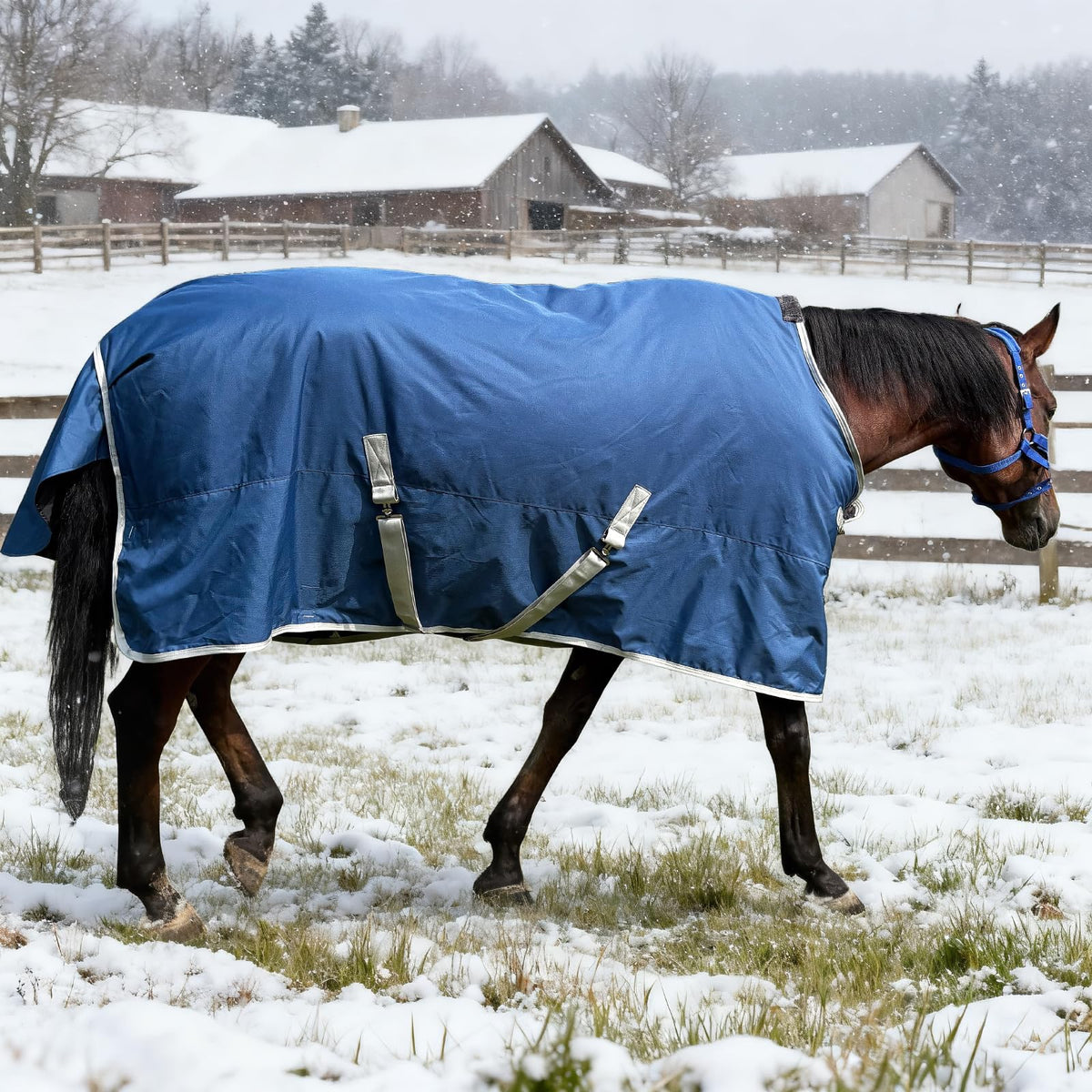 XUANNIAO Couverture cheval hiver 1200D premium imperméable et résistante pour sorties froides.