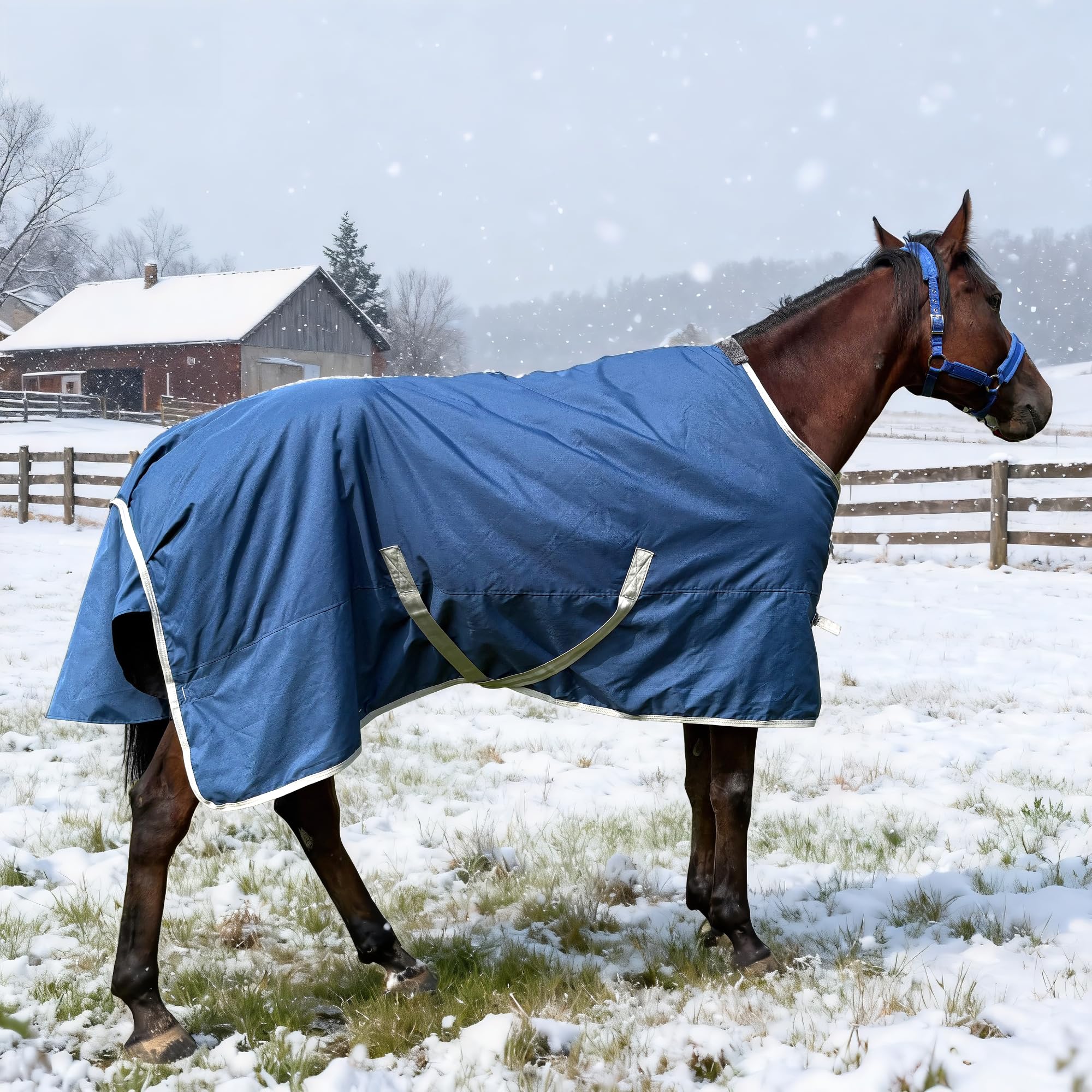 Couverture hivernale XUANNIAO sur cheval pour chaleur et protection.