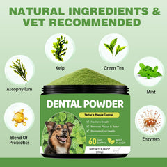 Xuaobamm poudre dentaire chien application directe, soin buccal sans effort.