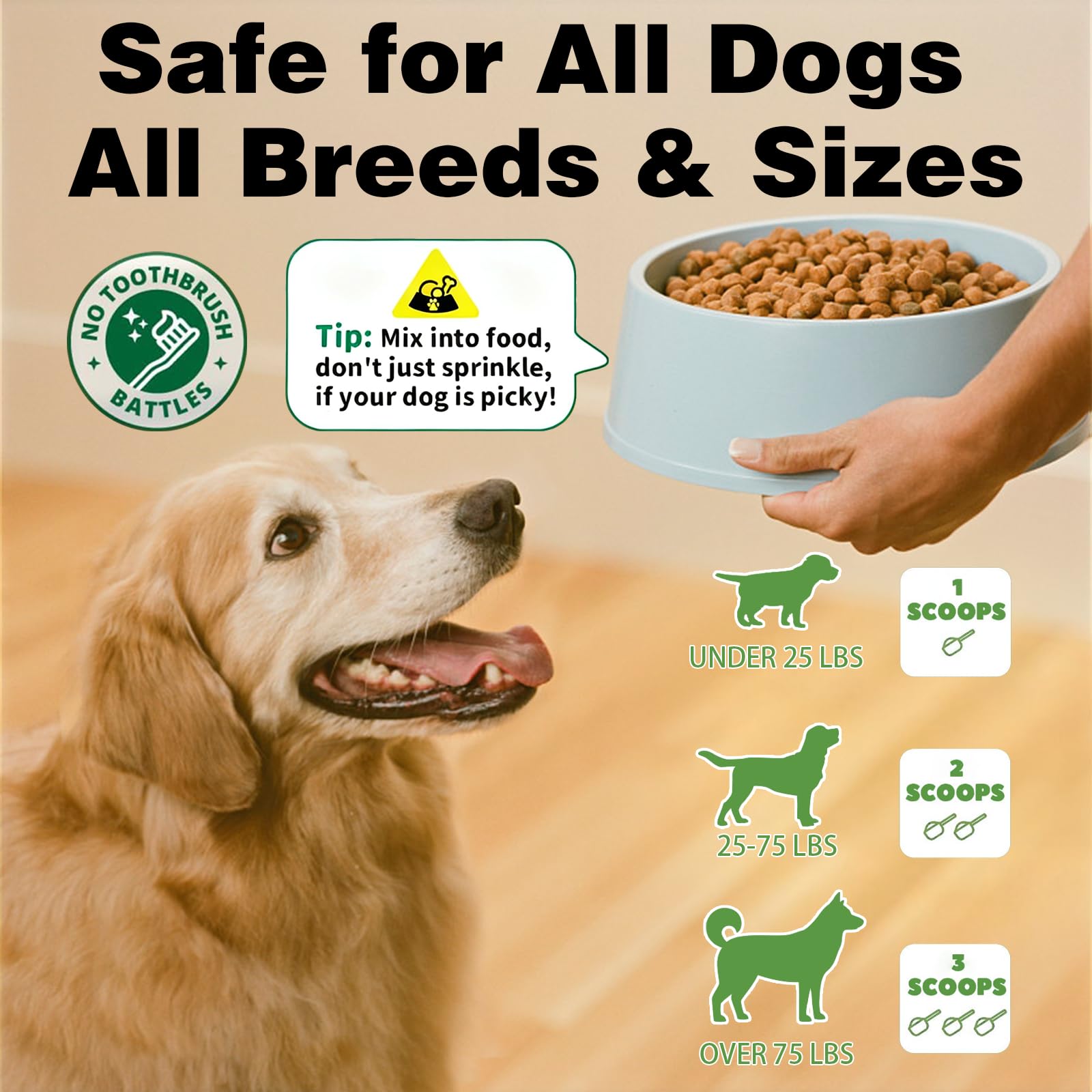 Xuaobamm poudre dentaire chien menthe et thé vert pour haleine fraîche.
