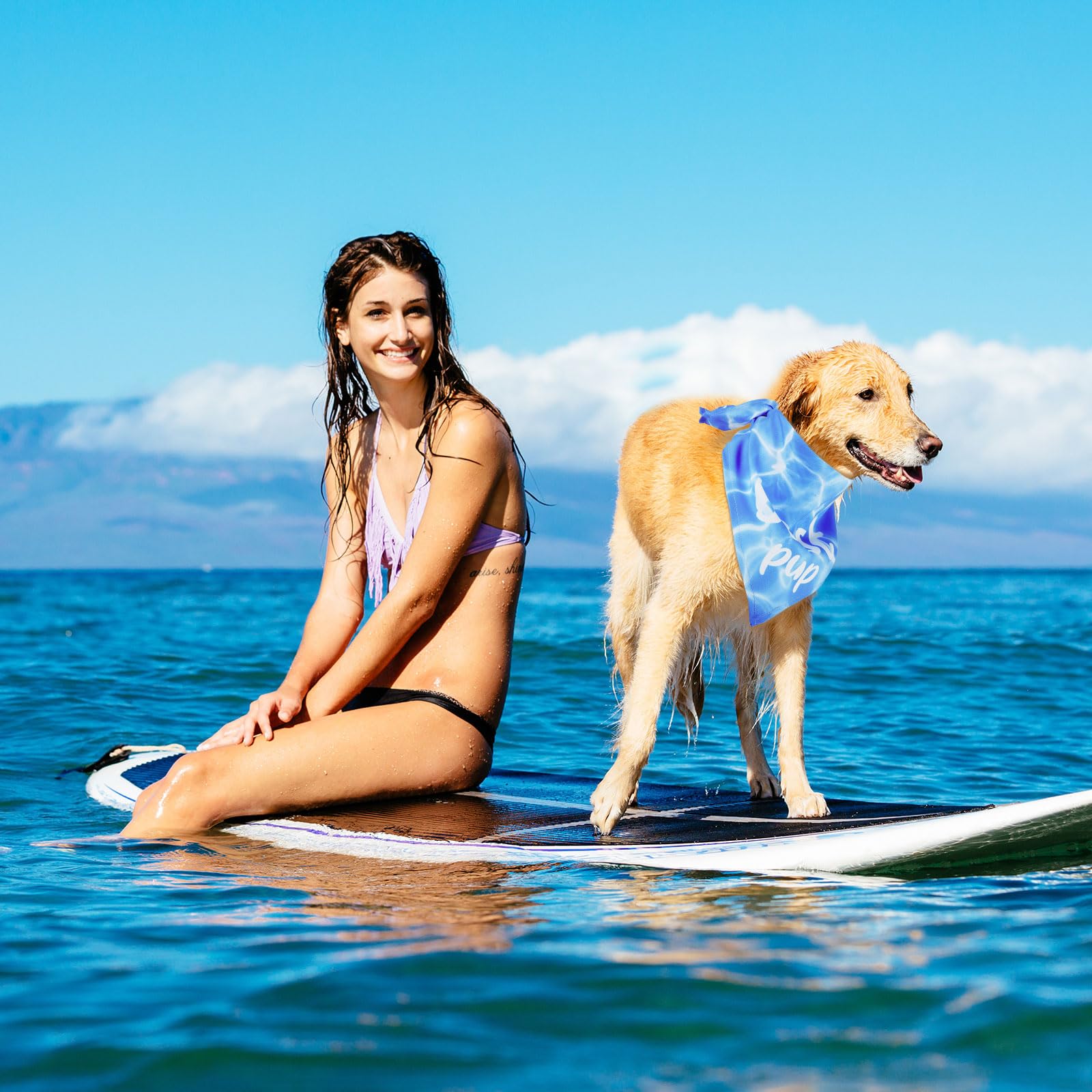 Xuniea bandanas chat motif voilier mer, idéal pour photos et balades.
