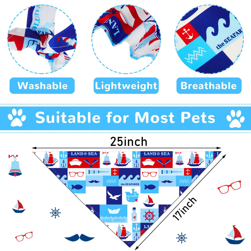 Xuniea bandanas chien motif ancre et voilier, parfait pour sorties plage.