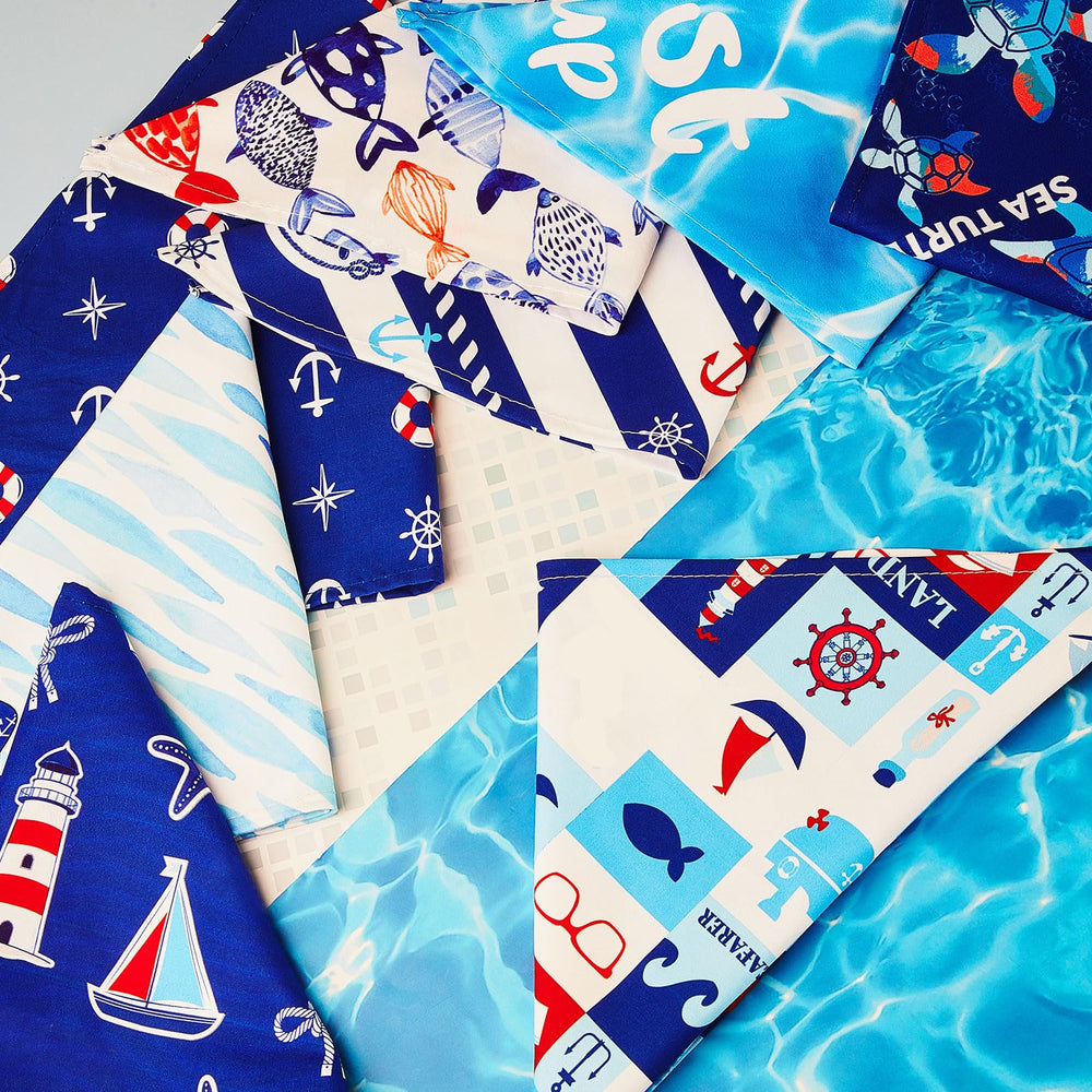 Xuniea bandanas chien motif phare et mer, style estival facile à entretenir.