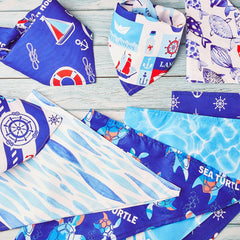Xuniea bandanas chien motif poisson océan, style ludique et pratique.