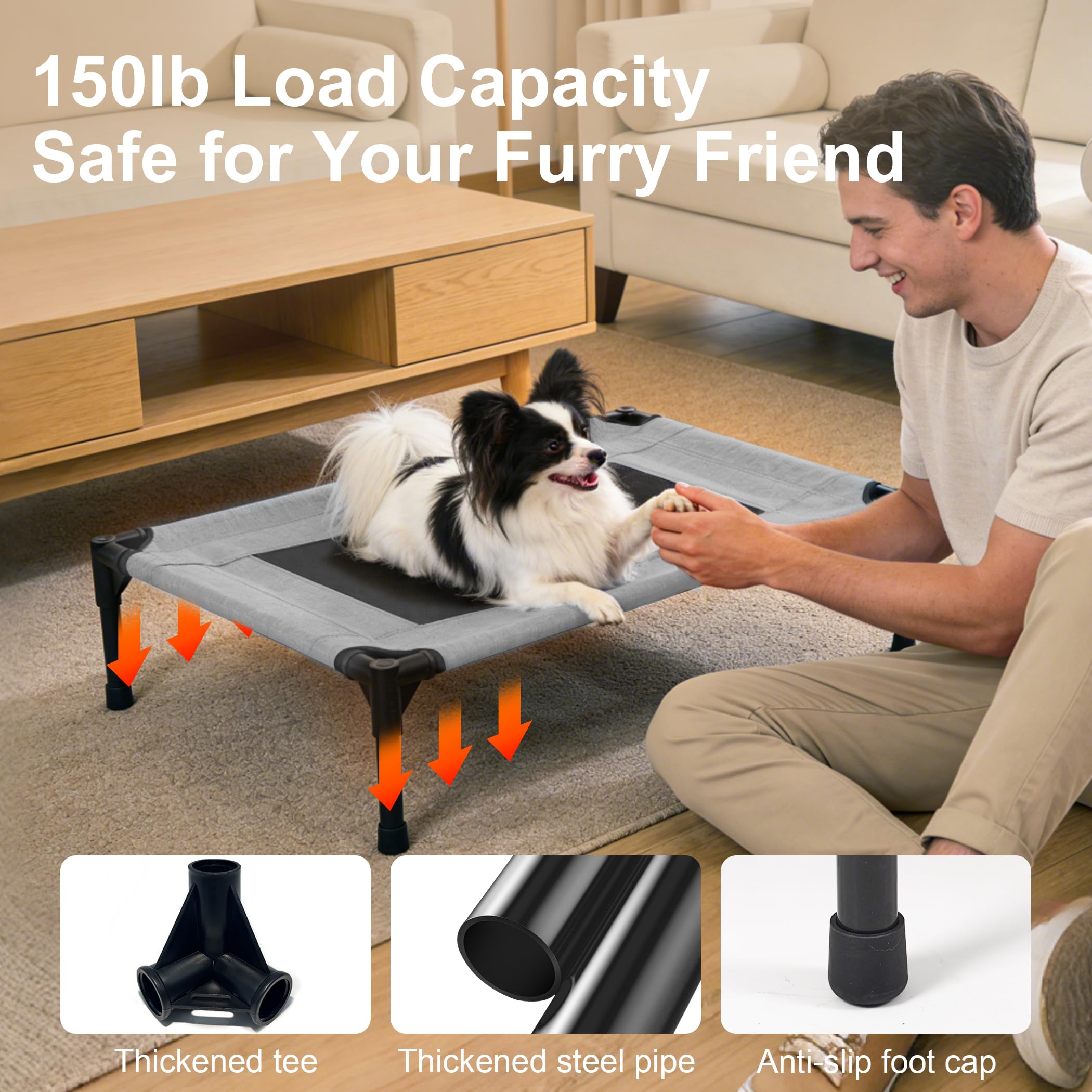 Cadre en fer durable du lit XUVIRA pour chiens.