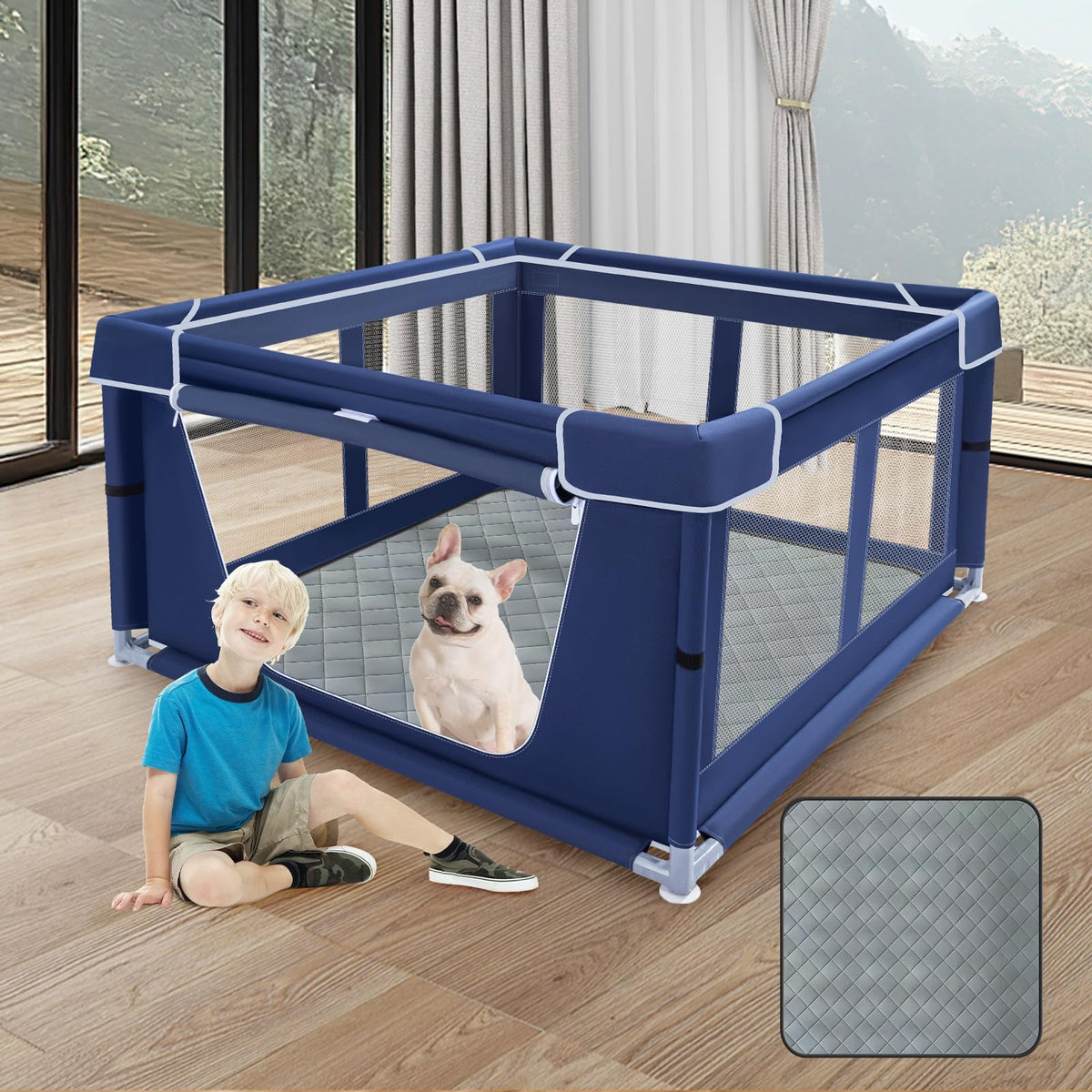 XVISHX enclos pour chiots 42x42 : espace sûr et spacieux pour jeux intérieurs