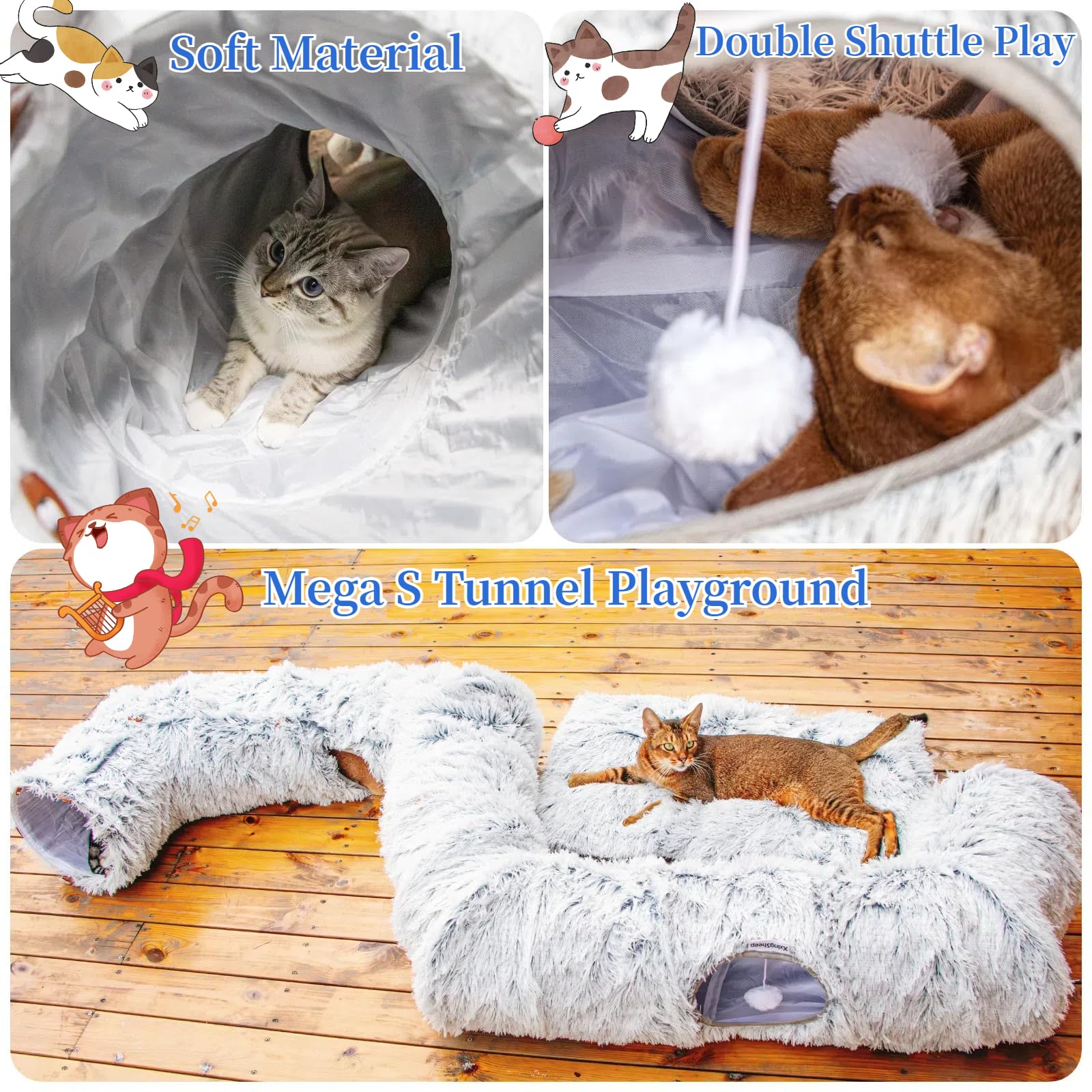 XxingSheep cabane-chat habitat pour plusieurs chats, espaces de détente.