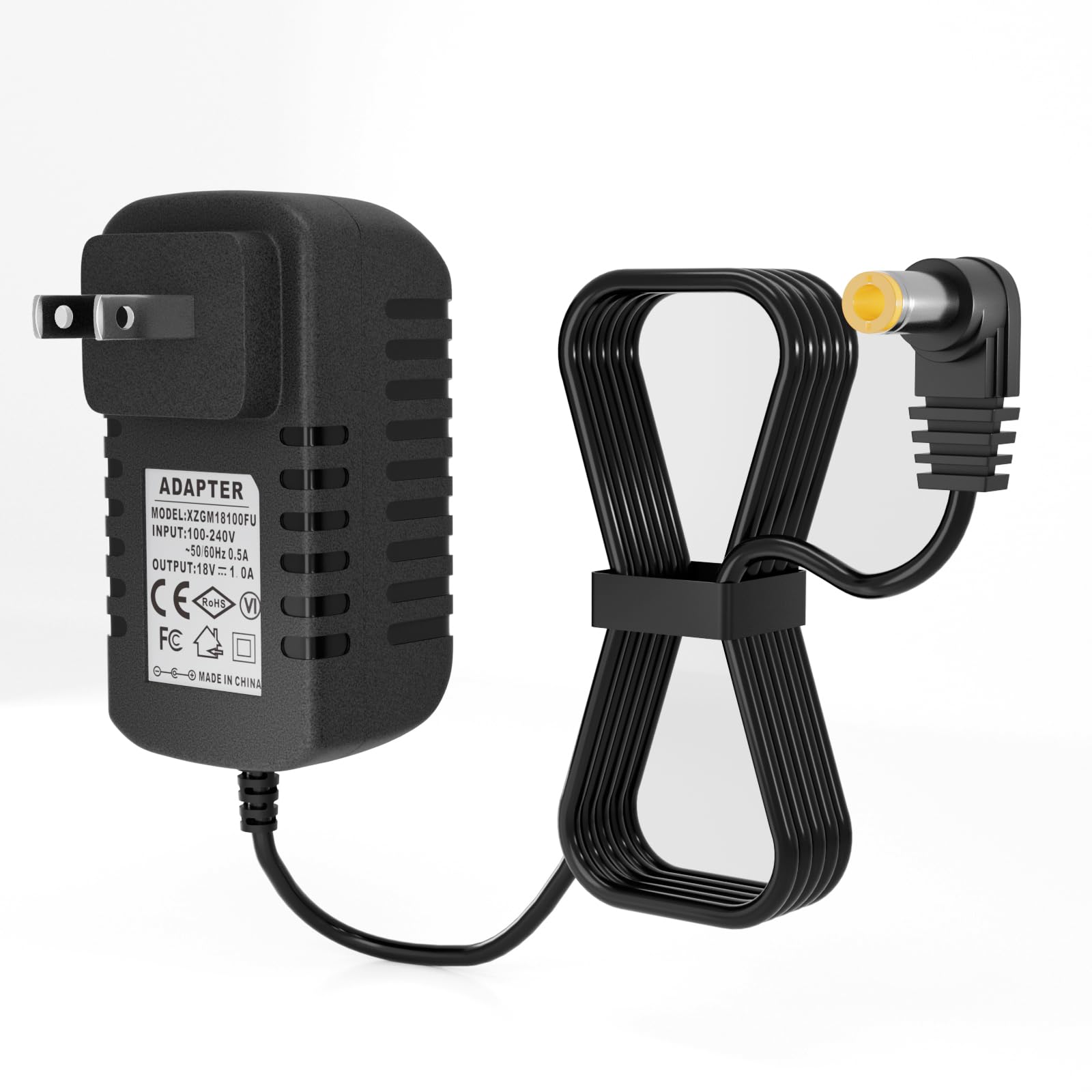 Chargeur XZGm 18V pour ScoopFree, vue de face, alimentation fiable pour votre litière.
