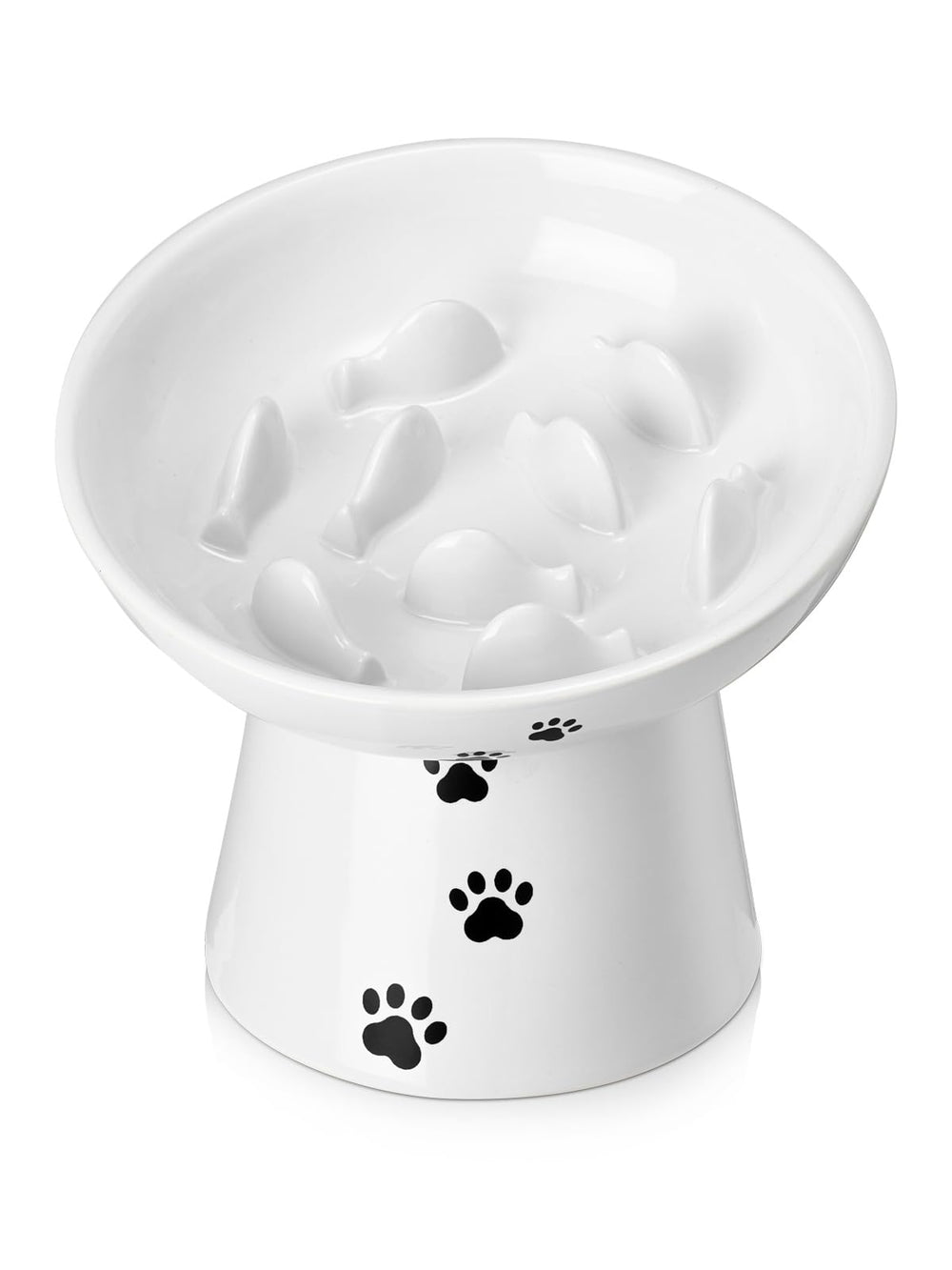 Bol Y YHY en céramique lent pour chats, favorise repas plus calmes et contrôlés.