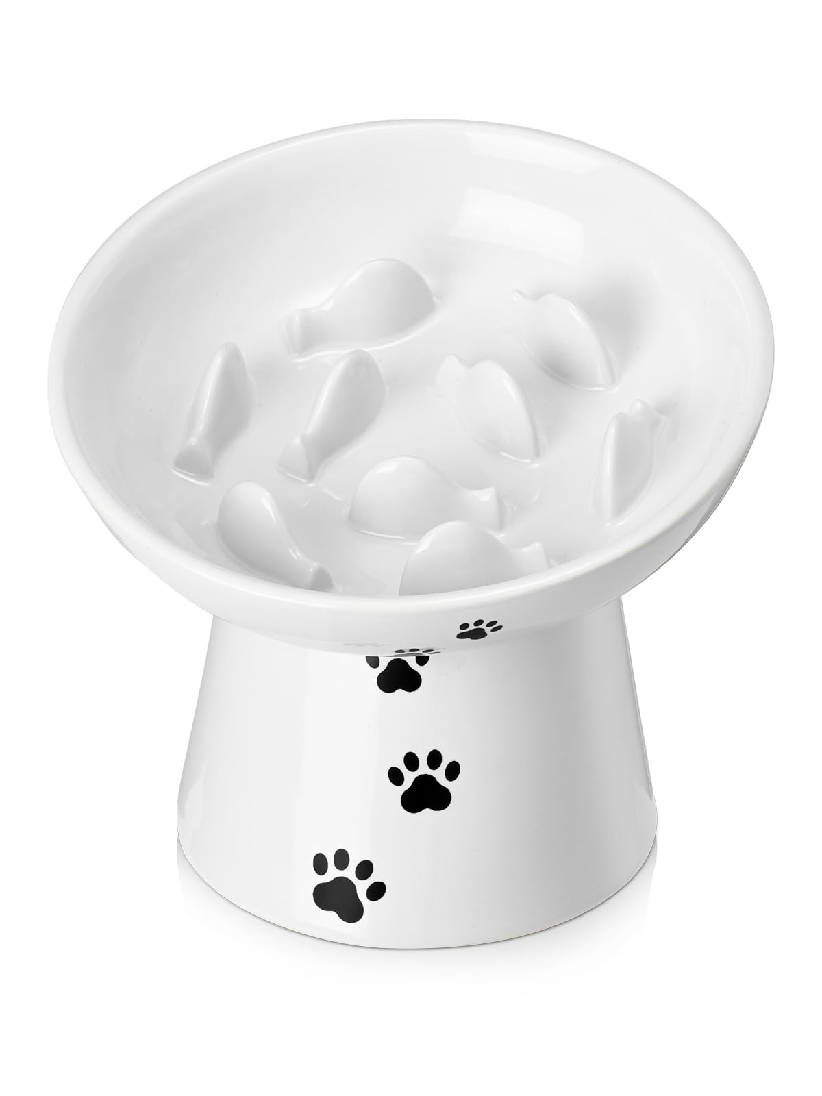 Bol Y YHY en céramique lent pour chats, favorise repas plus calmes et contrôlés.