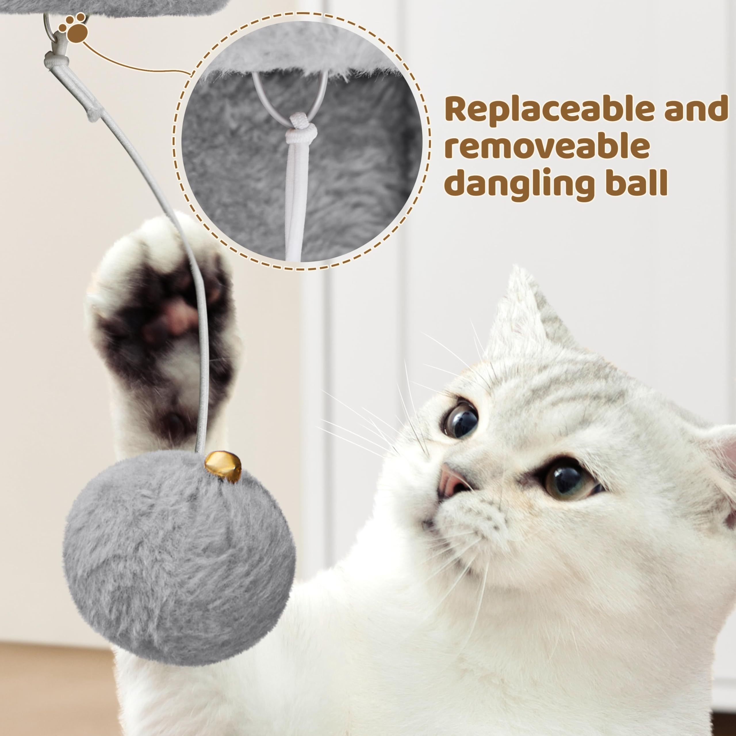 Yaheetech arbre-chat: structure bois robuste assure stabilité