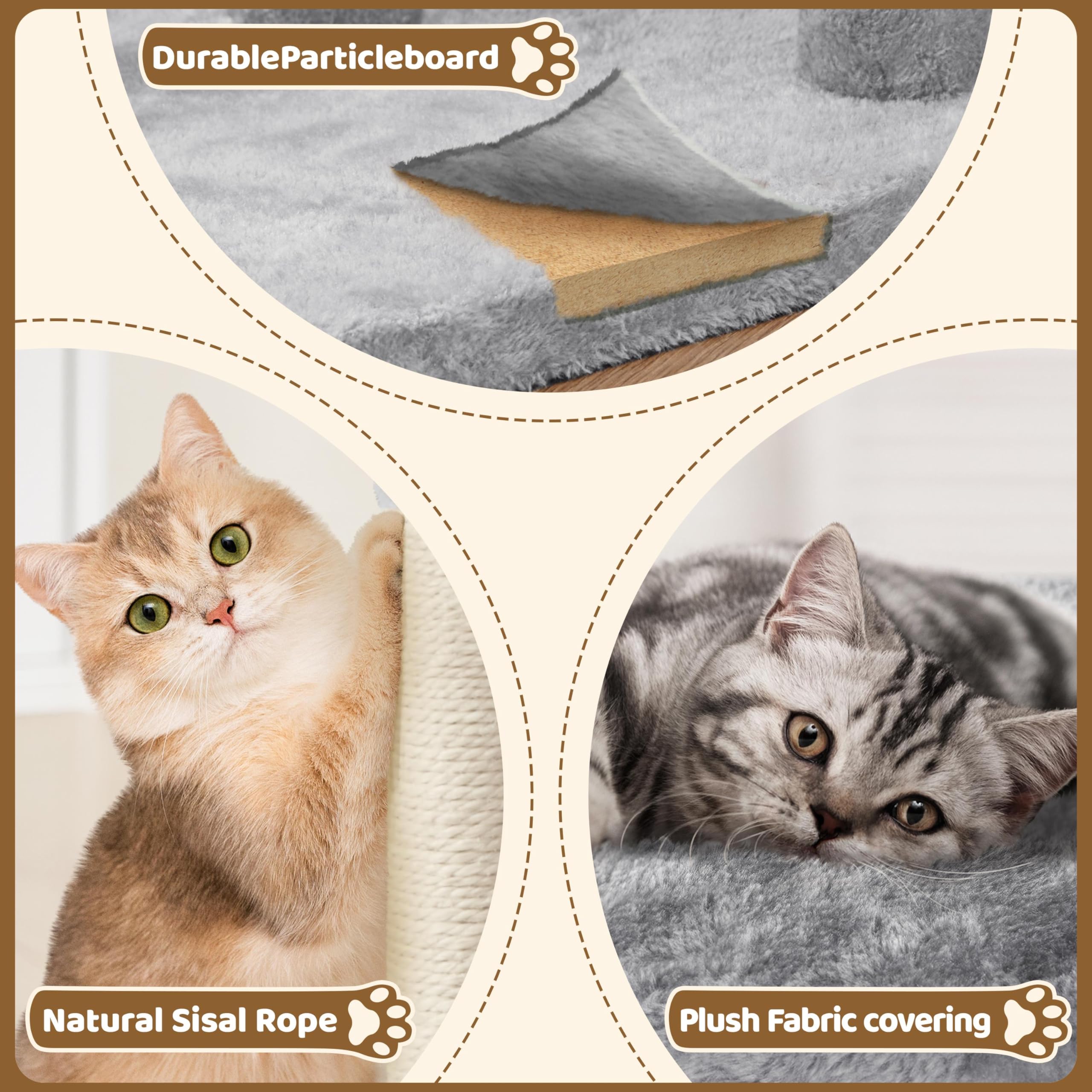 Yaheetech arbre-chat: centre-dactivites quotidien pour chats et chatons