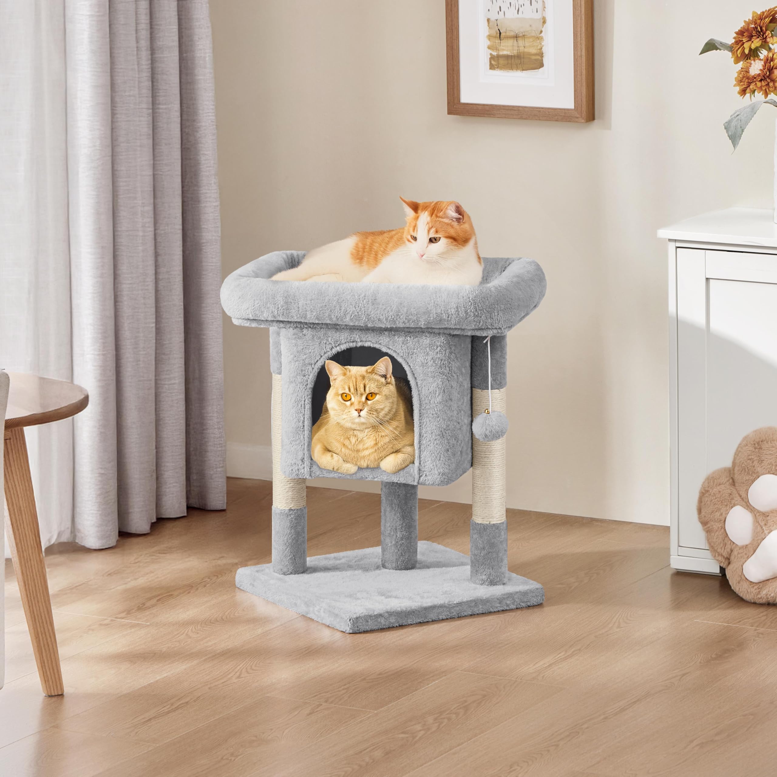 Yaheetech arbre-chat: poteaux sisal pour griffes et divertissement