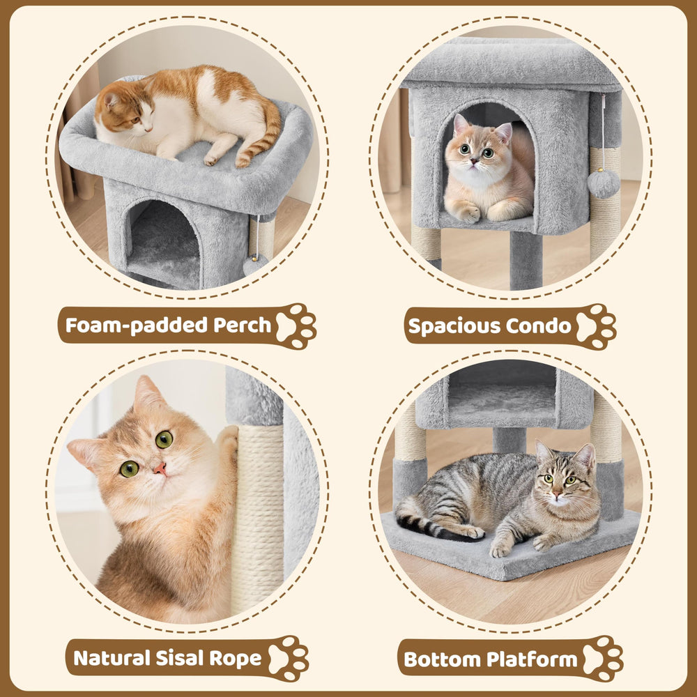 Yaheetech arbre-chat: tissu doux et chaleur agréable pour câlins