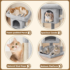 Yaheetech arbre-chat: tissu doux et chaleur agréable pour câlins