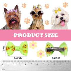 Nœud chien petit YAKA avec clip métallique jaune, accessoire mignon et pratique.