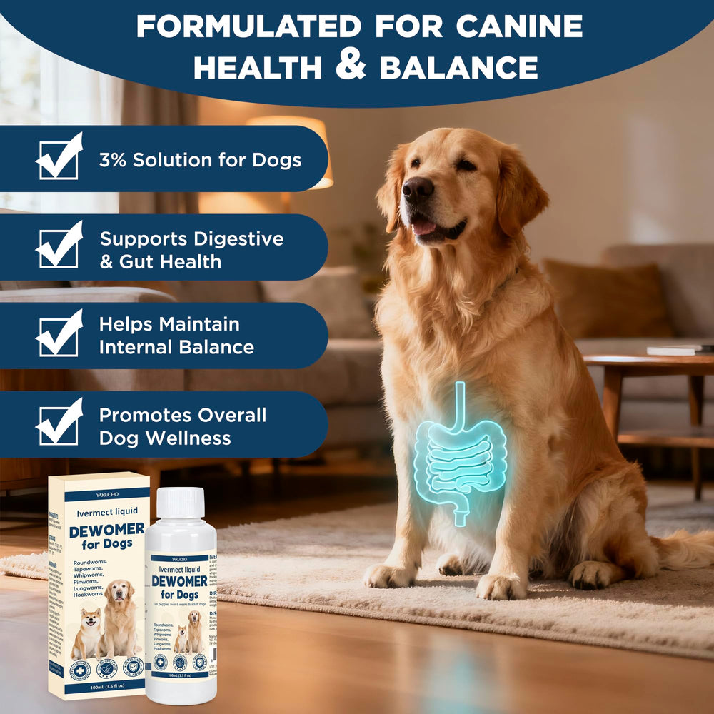 Yakucho Dewomax – solution digestive liquide pour chiots et chiens adultes, facile à intégrer.