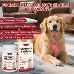 Tablettes Yakucho lvermect pour chien visibles, format facile à distribuer.