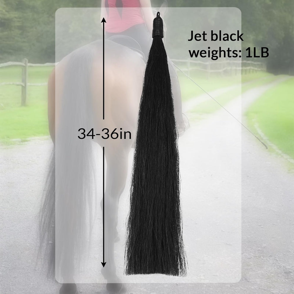 Yakust queue cheval boucle tressée noir pour application sécurisée