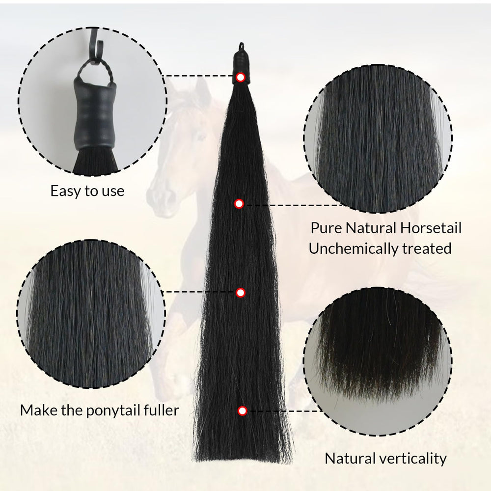 Yakust extensions queue cheval coupe nette noir fini lisse