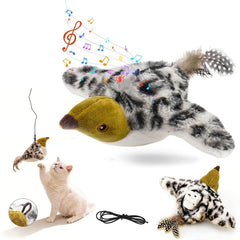 Jouet Yalemie oiseau volant noir et blanc pour chat stimule la chasse