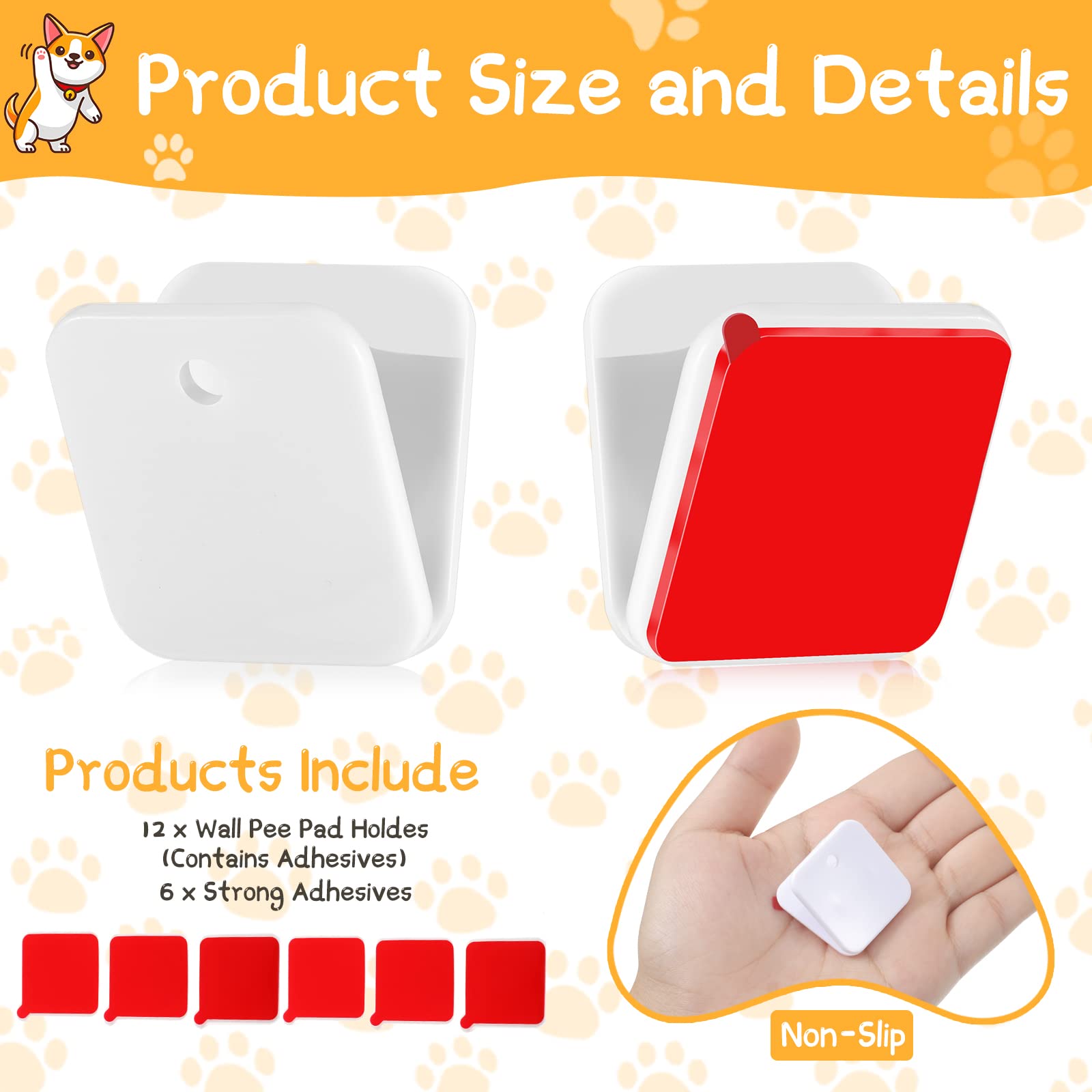 Contenu: douze supports et six adhésifs Yalikop, pratique pour remplacement.