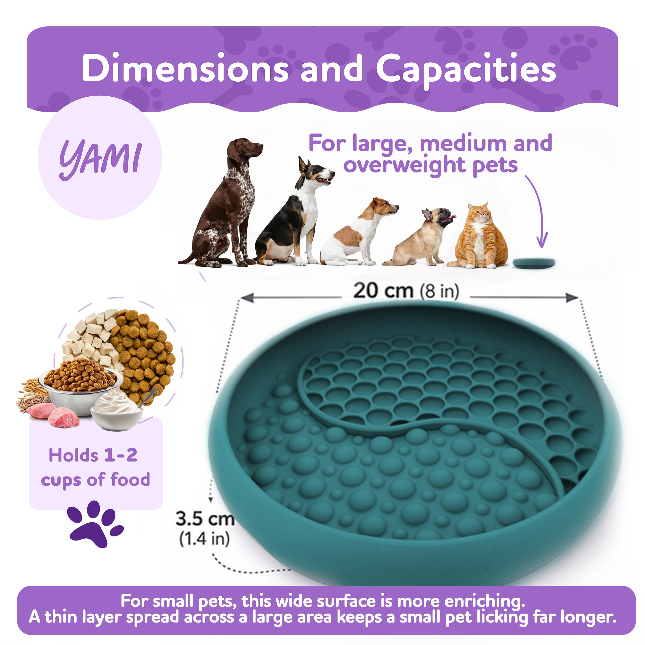Distributeur lent YAMI pour chat et chien, favorise une alimentation mesurée.