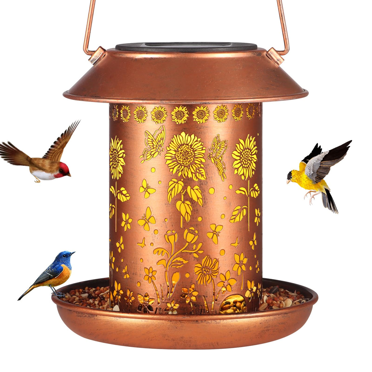 Lanterne solaire Yamodoor papillon-tournesol, décoration lumineuse et accueillante pour le jardin.