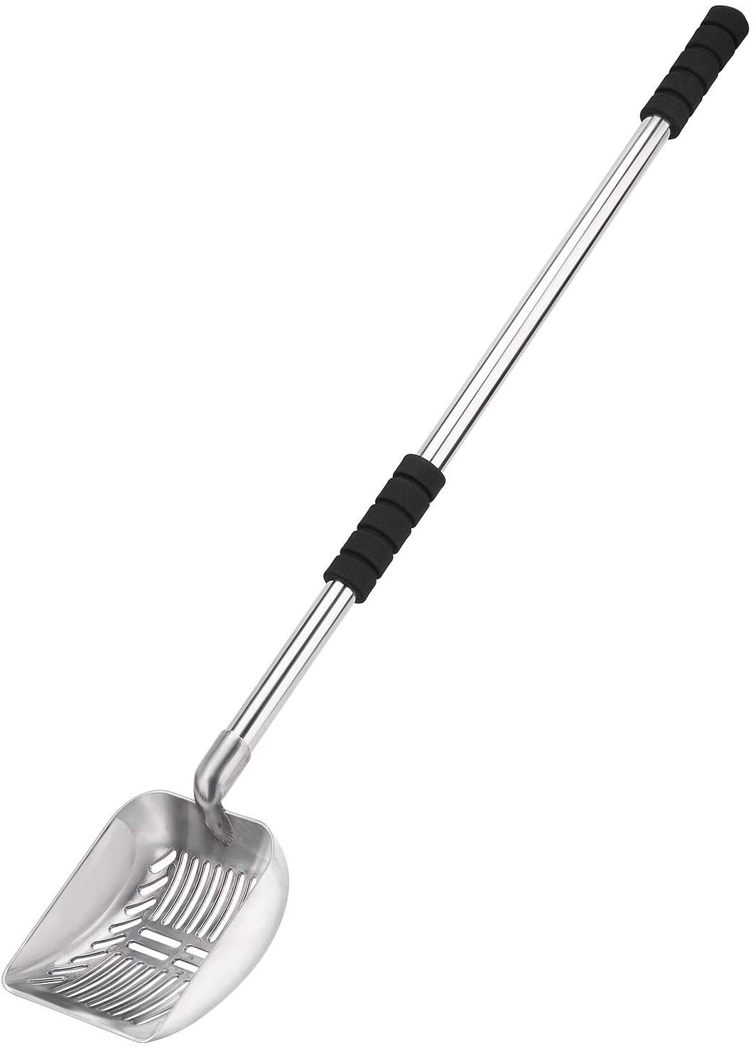 Yangbaga Pelle Litière métal profonde, manche longue ergonomique et robuste.