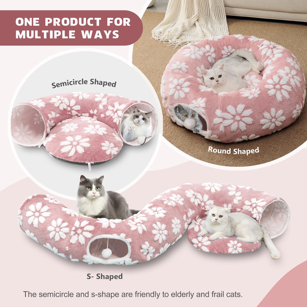 Yaning tunnel semi-circulaire rose, forme flexible pour jeux.