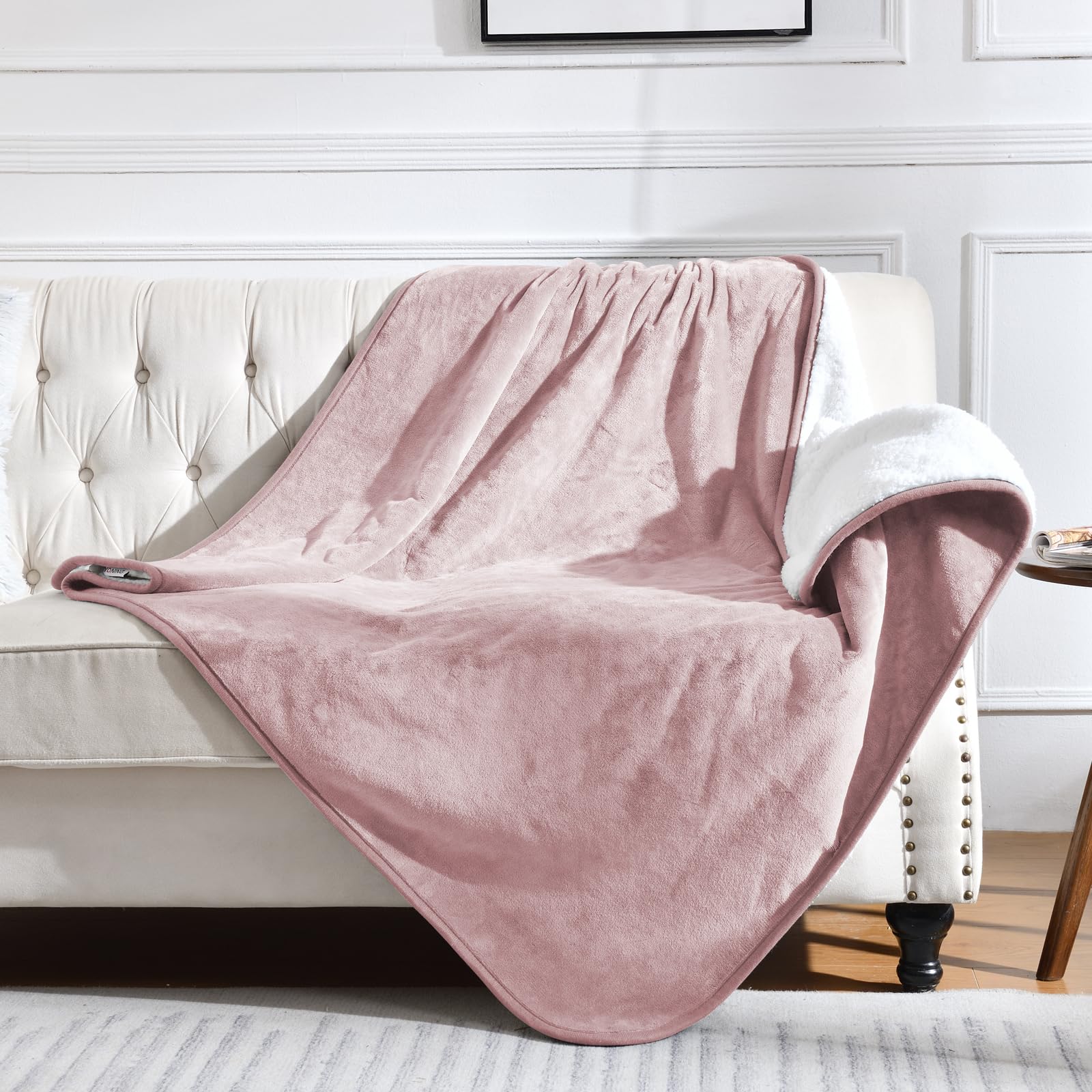 Yaning couverture imperméable sur lit rose poussière protège des déversements et taches