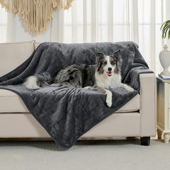 Couverture Yaning réversible sherpa et flanelle gris, deux textures confortables
