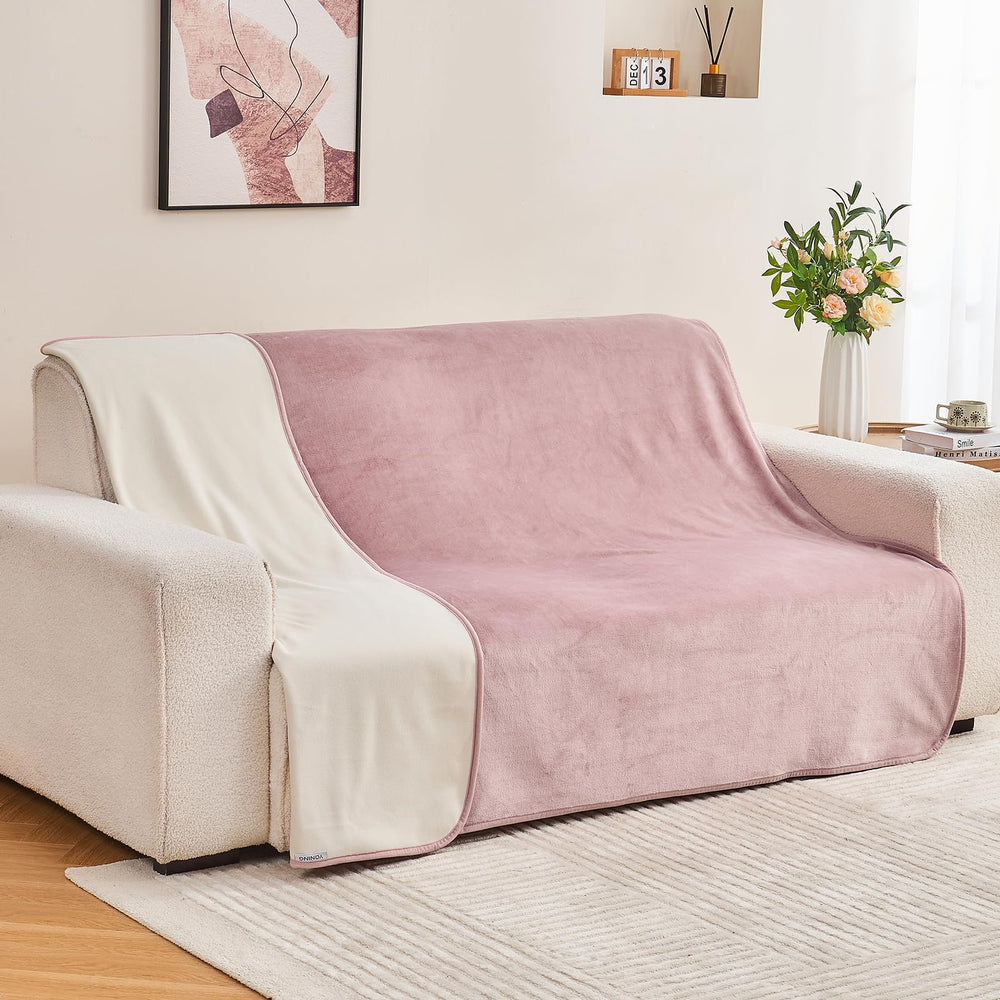 Yaning imperméable 60x80 rose poussiere et blanc casse, esthétique et utile.