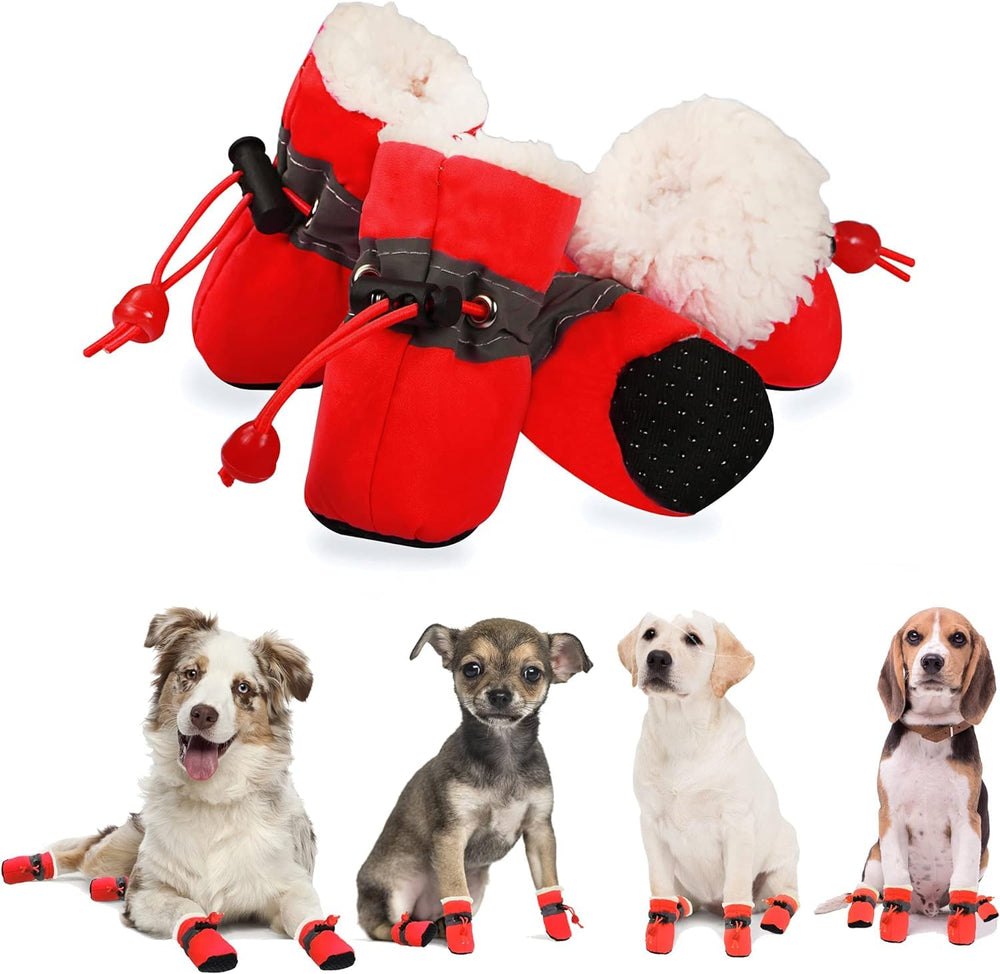 Bottes YAODHAOD pour chien avec intérieure polaire chaude pour des promenades hivernales.