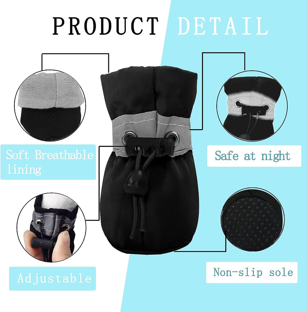 YAODHAOD Protection pattes hiver noir - préserve pattes des sols froids et projections.