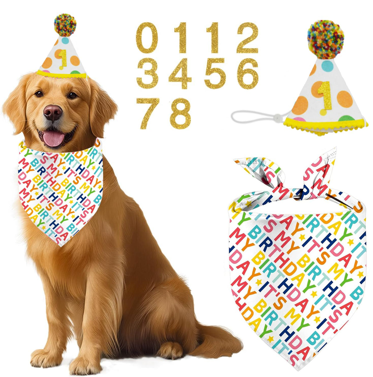 Yaofavo bandana anniversaire chien rose donut, parfait pour les photos festives.