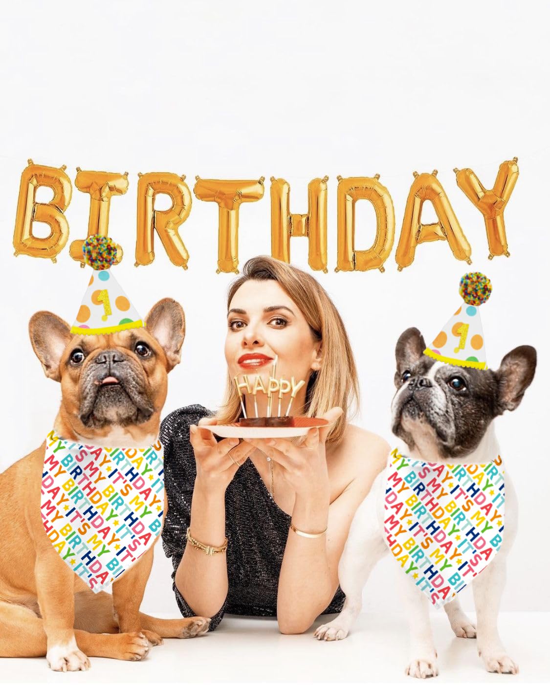 Yaofavo bandana anniversaire chien taille grand, robuste pour les grandes races.