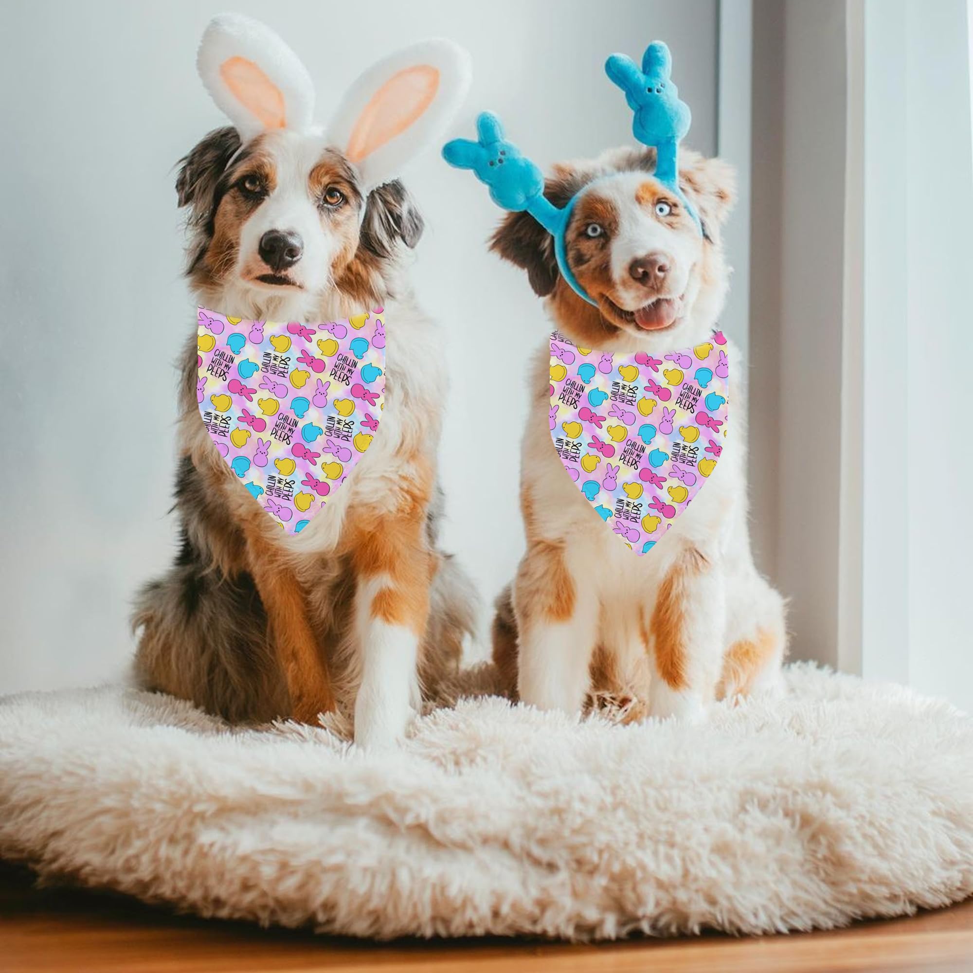 Bandana Yaofavo Paques ajustable jusqu'à 21 pouces pour de nombreux chiens