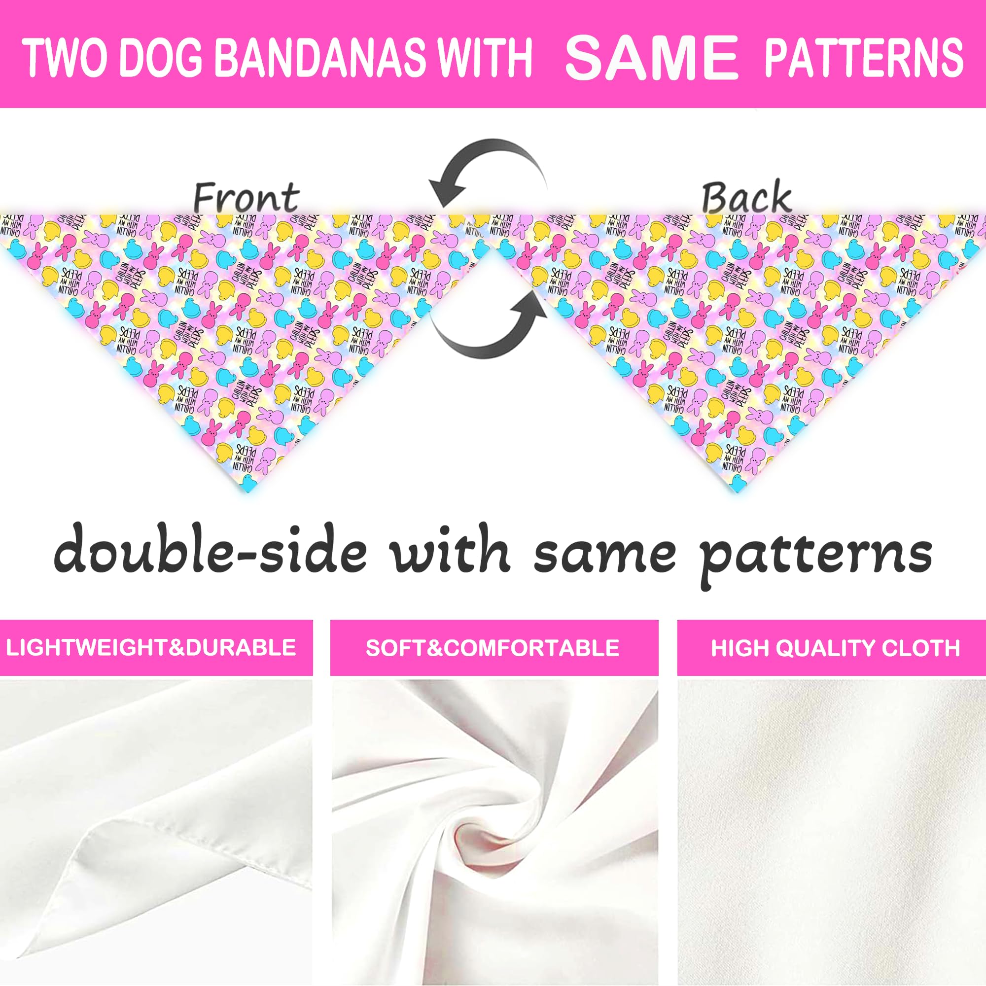 Bandana Yaofavo Paques entretien facile: lavable et réversible