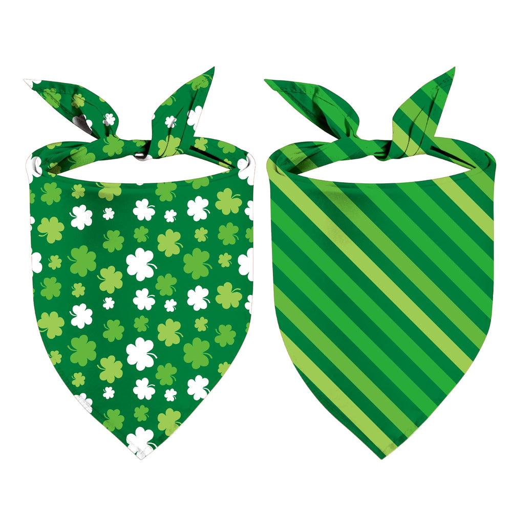Yaofavo bandanas Saint-Patrick 2-pack, ensemble réversible, parfaits pour photos festives.