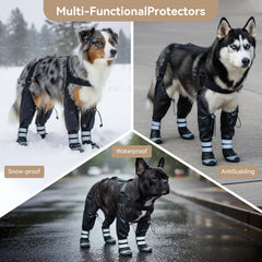 Yaquho bottes chien traction, semelle renforcée pour surfaces mouillées.