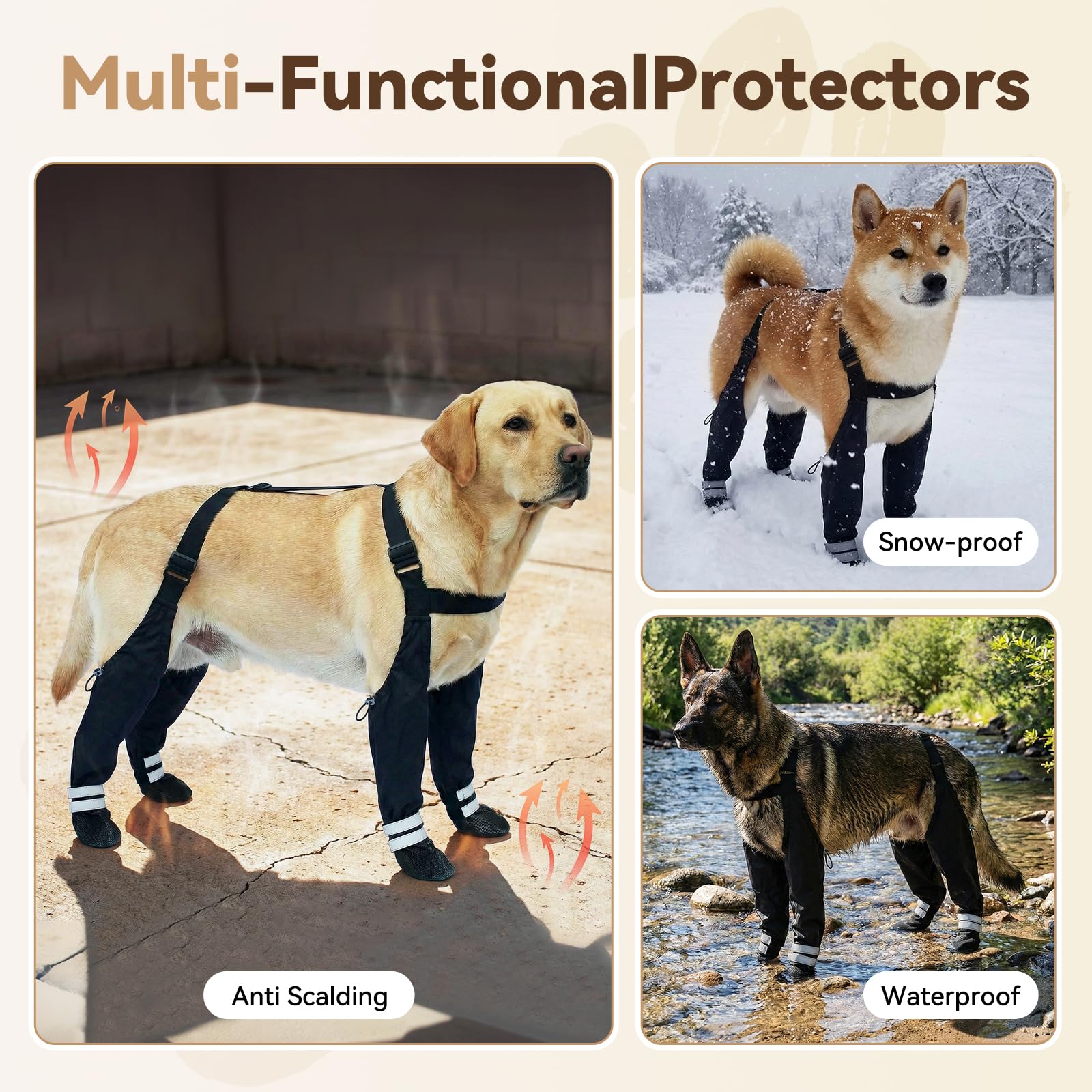 YAQUHO bretelles reglables bottes chien grand confort