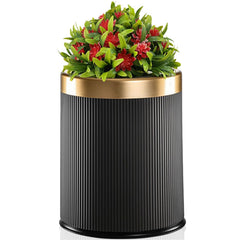 Poubelle extérieure Yatmung au design plante gris, discrète et pratique.