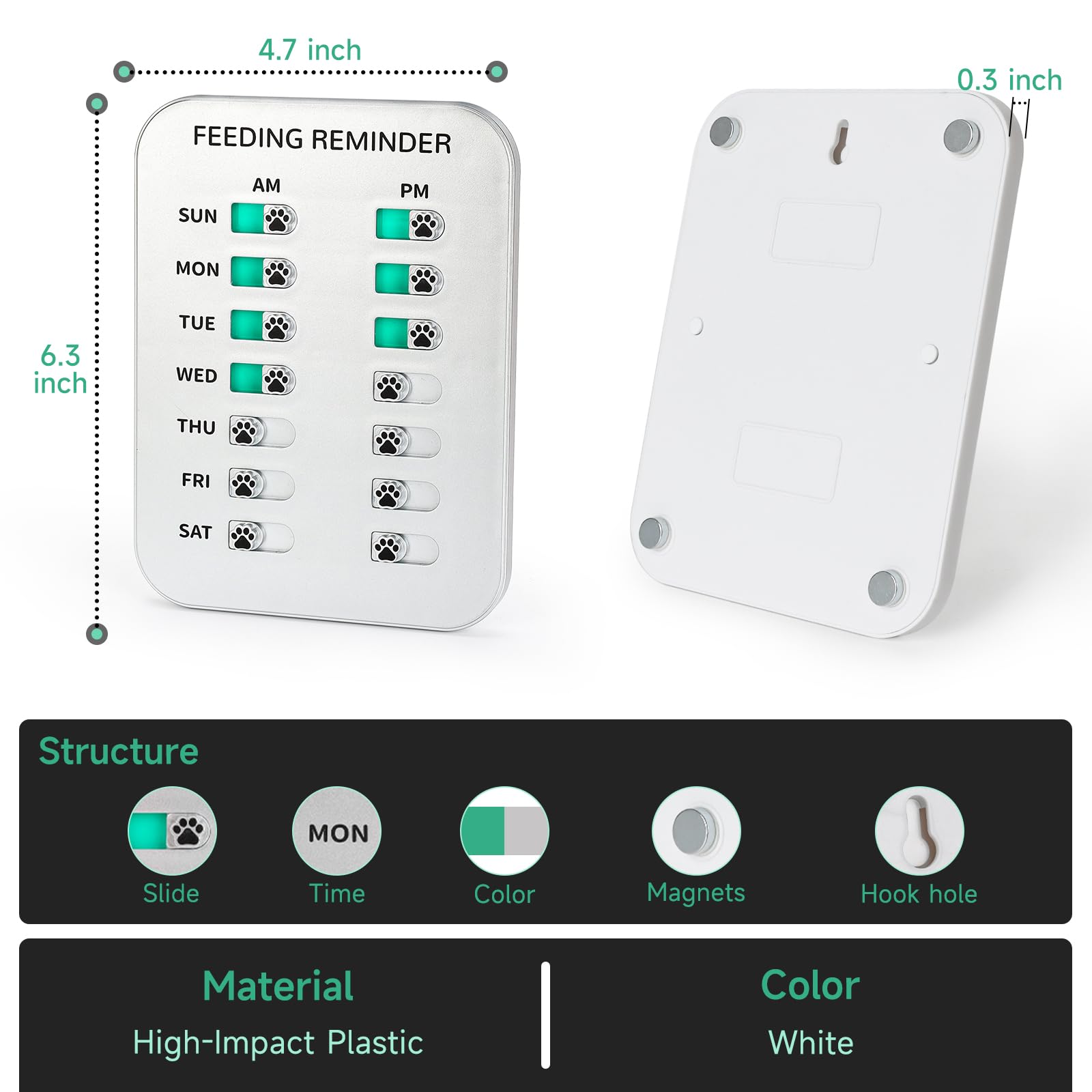Aimant rangement cuisine YAUYIK; fixation stable sur le frigo.