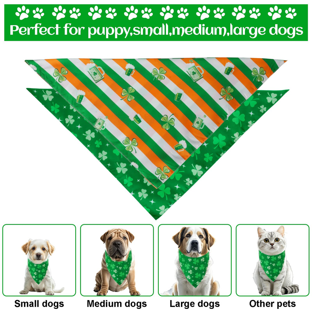 Motif trèfle et bière sur bandana Yeabwps chien, idéal pour fête.