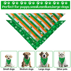 Motif trèfle et bière sur bandana Yeabwps chien, idéal pour fête.
