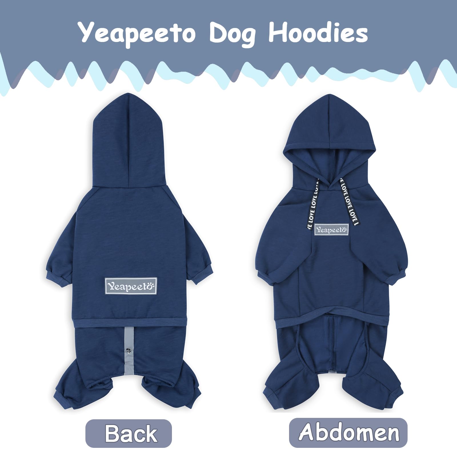 Yeapeeto hoodie chien dos: protection thermique durable.