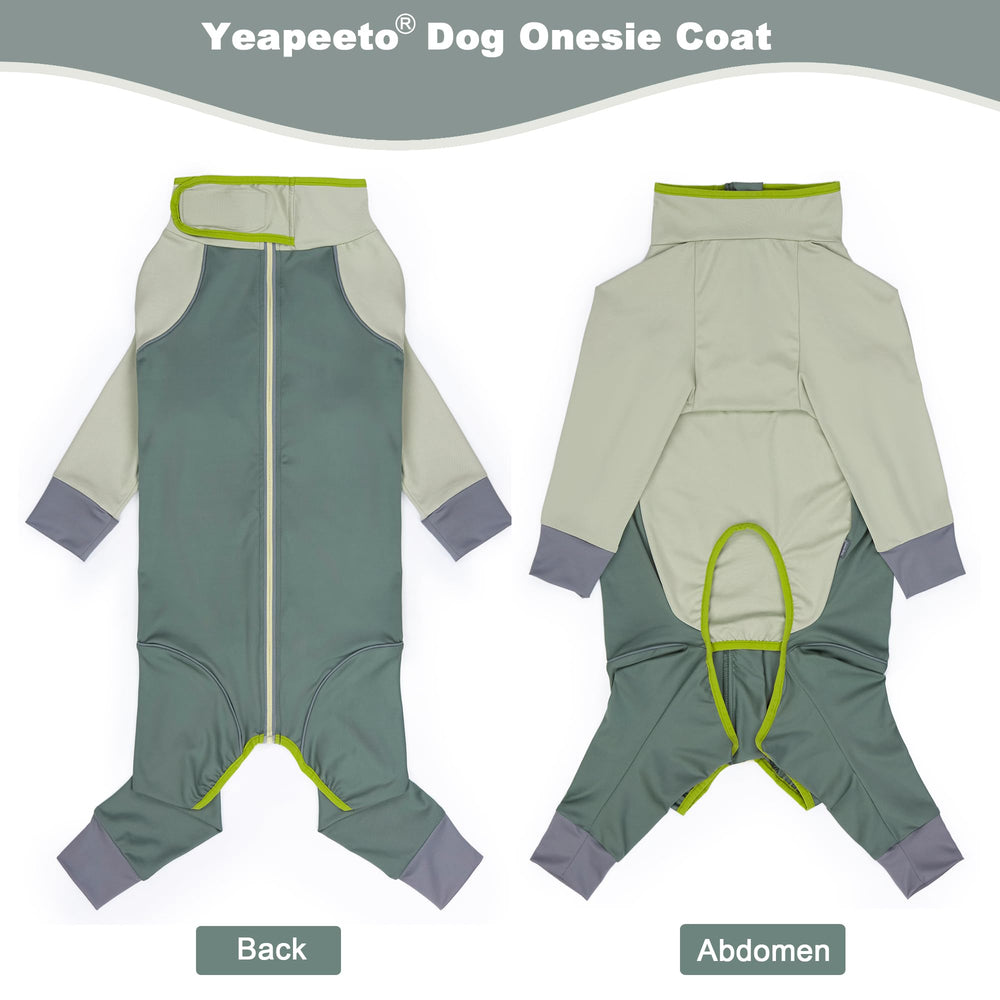 Yeapeeto Combinaison Chien Vert Olive Extensible - liberté de mouvement.