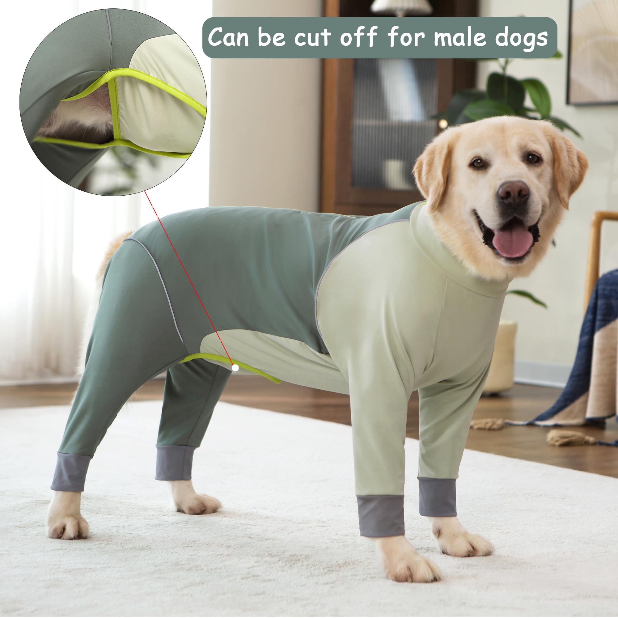 Yeapeeto Combinaison Chien Vert Olive Protection Des Taches - aide à limiter les salissures.