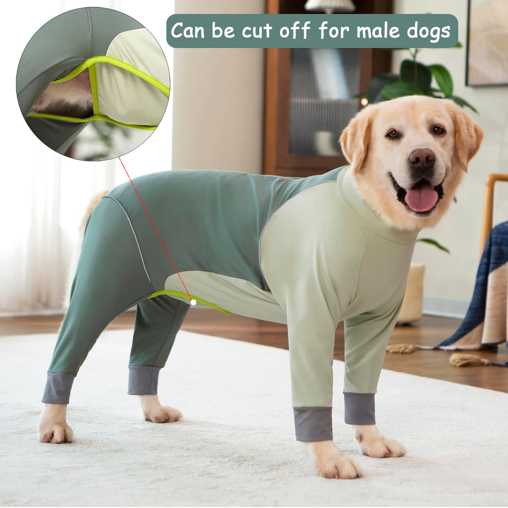 Yeapeeto Combinaison Chien Vert Olive Protection Des Taches - aide à limiter les salissures.